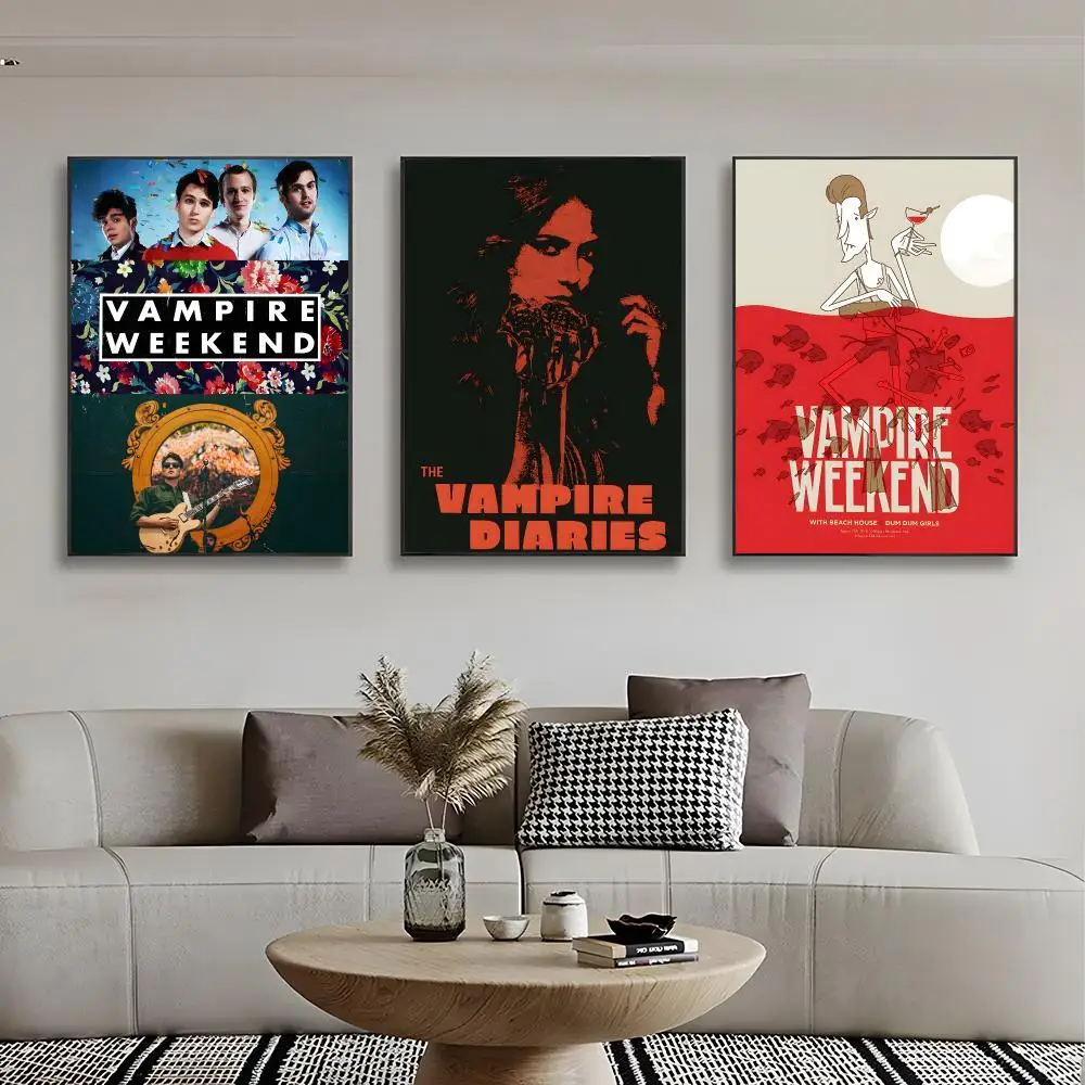 Indie Band V-Vampire Weekend Poster Frameless Wall Art Print, Peel-and-Stick Removable