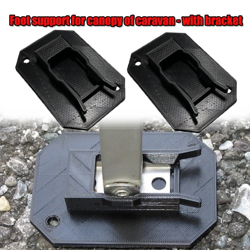 2Pc RV Awning Support Footplates For Canopy Of Caravan-With Bracket Heavy Stabilizer Base For Soft Ground Camping RV Accessories