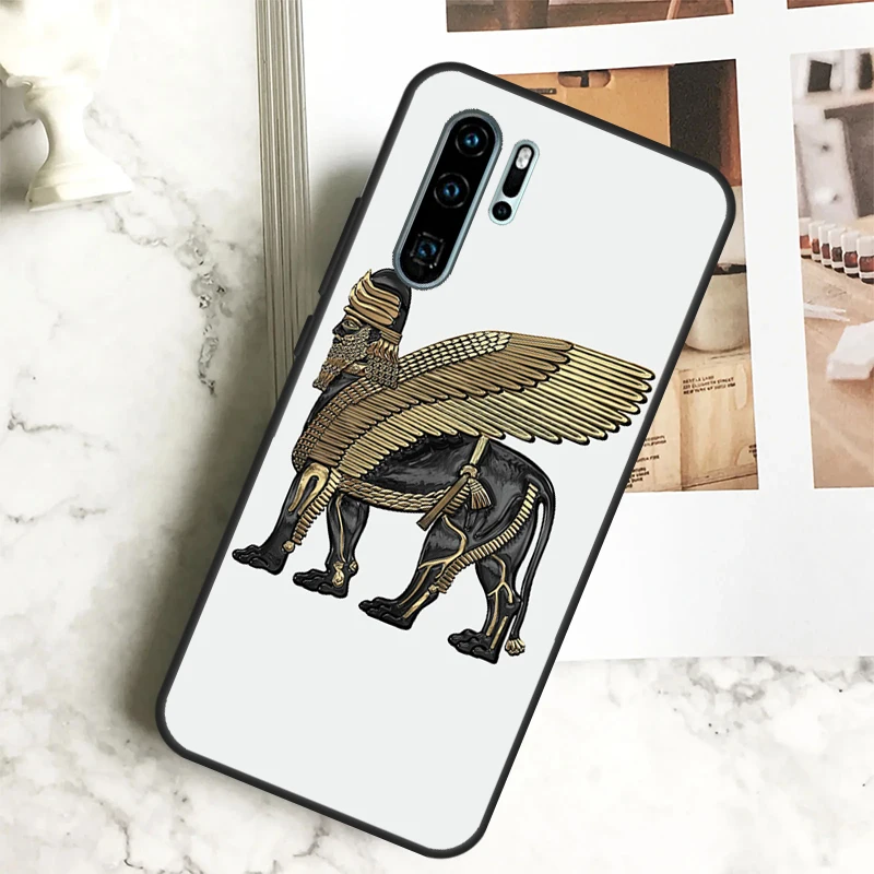 Lamassu Assyrian Winged Lion Case For Huawei Nova Y61 Y91 Y60 Y70 Y90 5T 9 10 SE 7i 8i 11i 11 Pro P20 P30 P40 Lite Cover