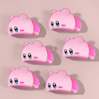 6PCS Hair clips with a Pokémon Kirby theme, a cute pink animal - shaped hairpin set