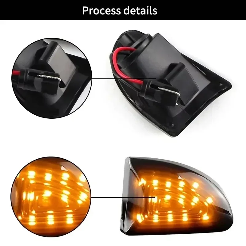 For Flashing Side Repeater Lamp Dynamic LED Sequential Turn Signal Lights  Smart Two 451 MK1 & MKII 2007-20 2pcs