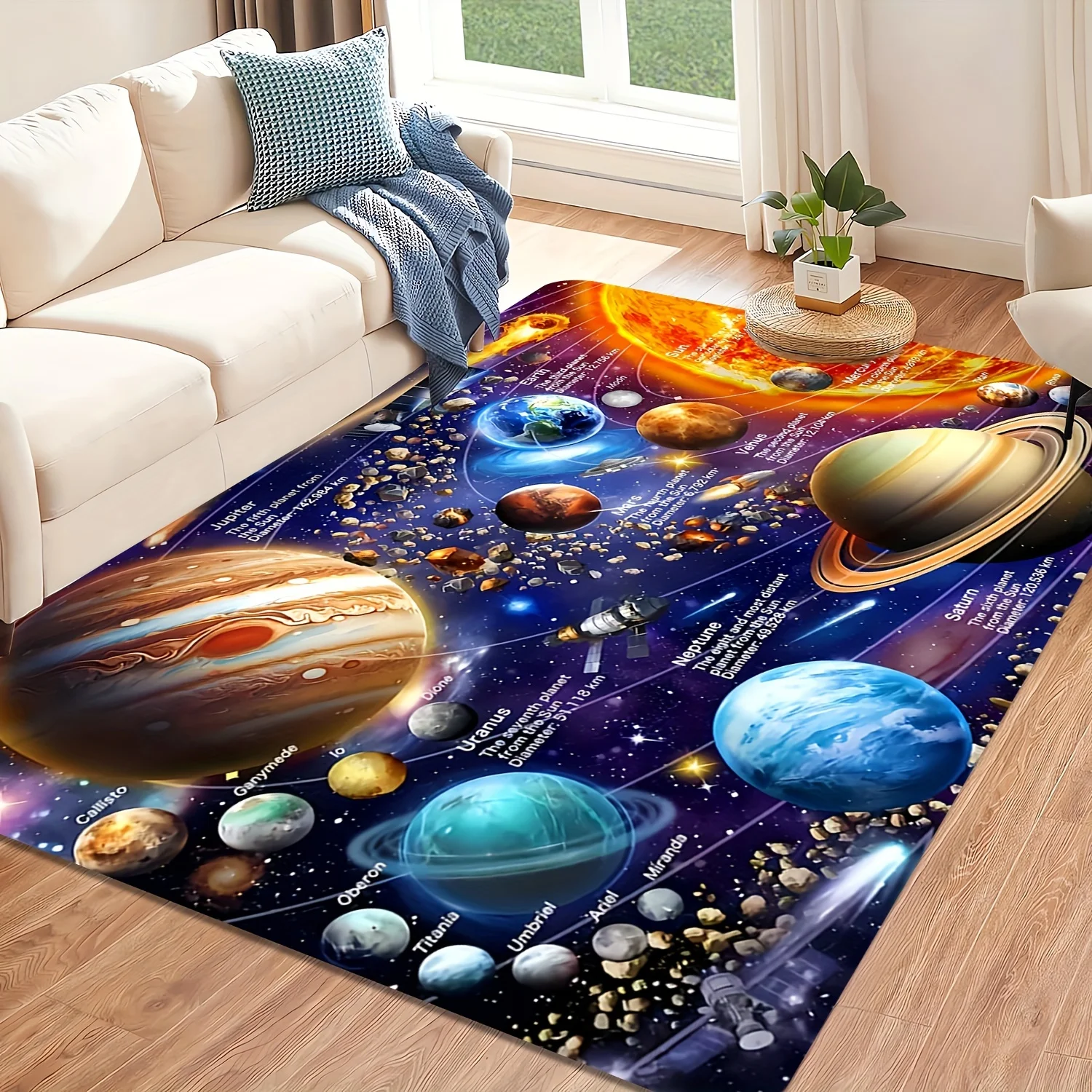 1pc Cosmic Planet Map Pattern Door Mat, Non-slip Floor Mat, Suitable for Living Room, Bedroom, Bathroom, Holiday Home Decoration