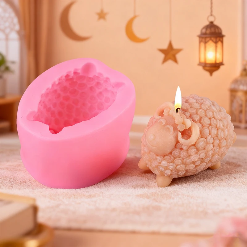 1-teiliges Set, Silikonform für Kerzen mit Ramadan-Schaf-Elementen, DIY-Heimdekoration, Aromatherapie-Tropfpflaster, Kerzenform
