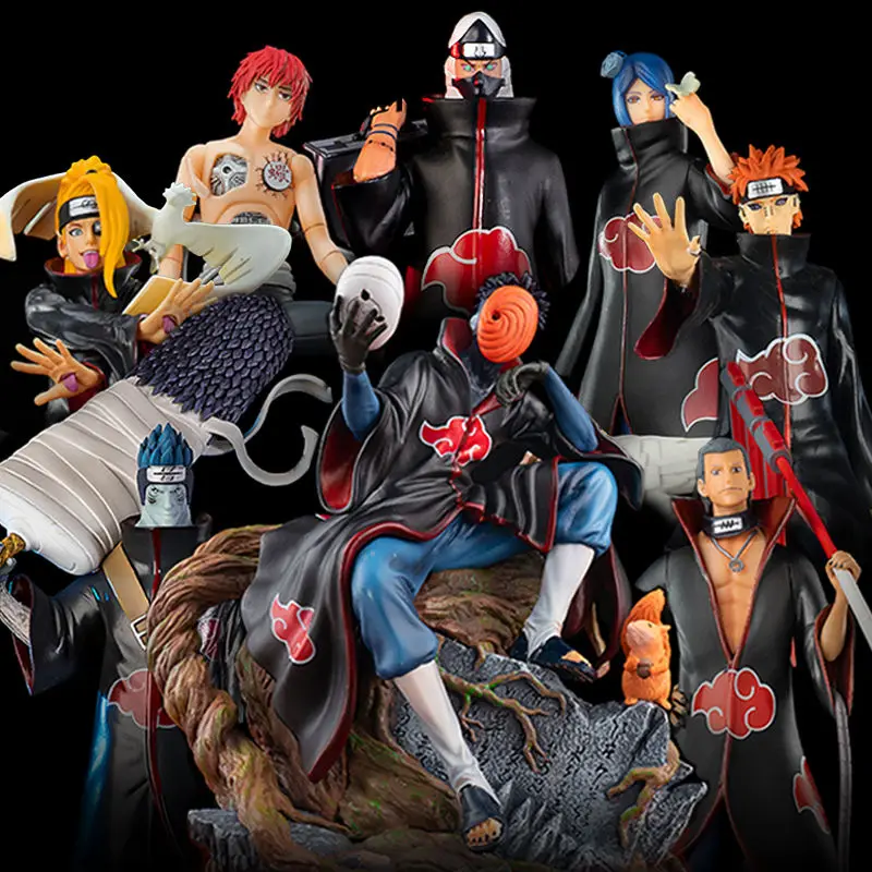 32cm Large figure Anime Naruto Figure Action Figures  Akatsuki Member  Hidan Uchiha Obito Konan Kakuzu Hidan PVC Model Doll Toy