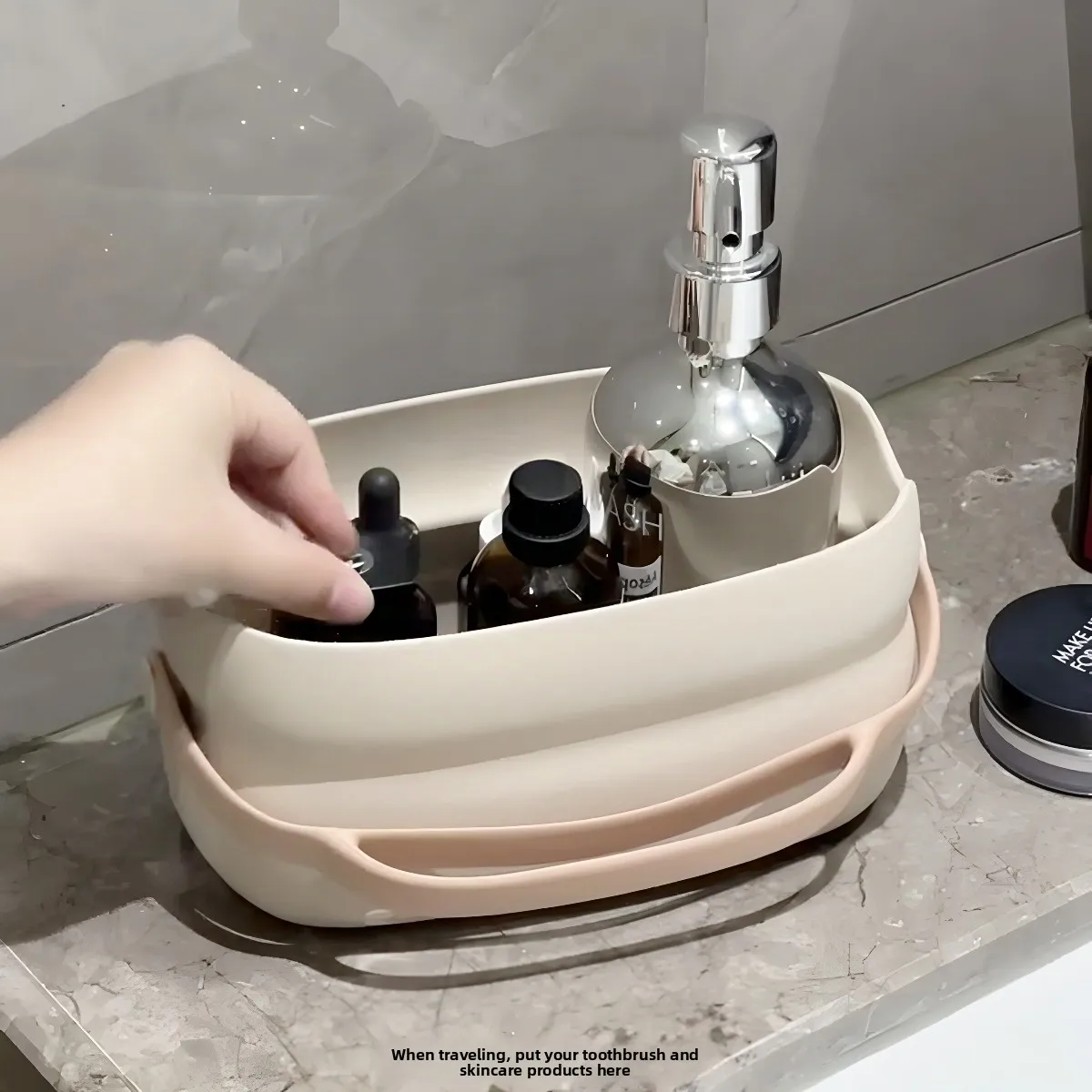 High Capacity Portable Shower Basket Durable Wet And Dry Separation Makeup Bag Toiletry Storage Organizer for Traveling