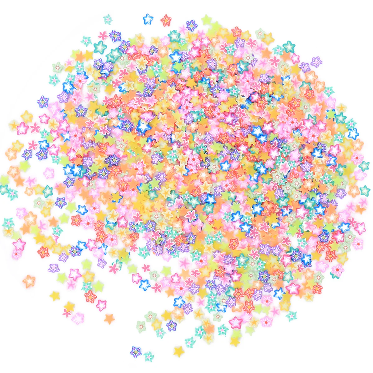 

1000pcs Nail Art Tips Colorful Fruit Polymer Clay Slices Diy Manicure Decor Five-Pointed Star Pattern Fingernail Protector Tool