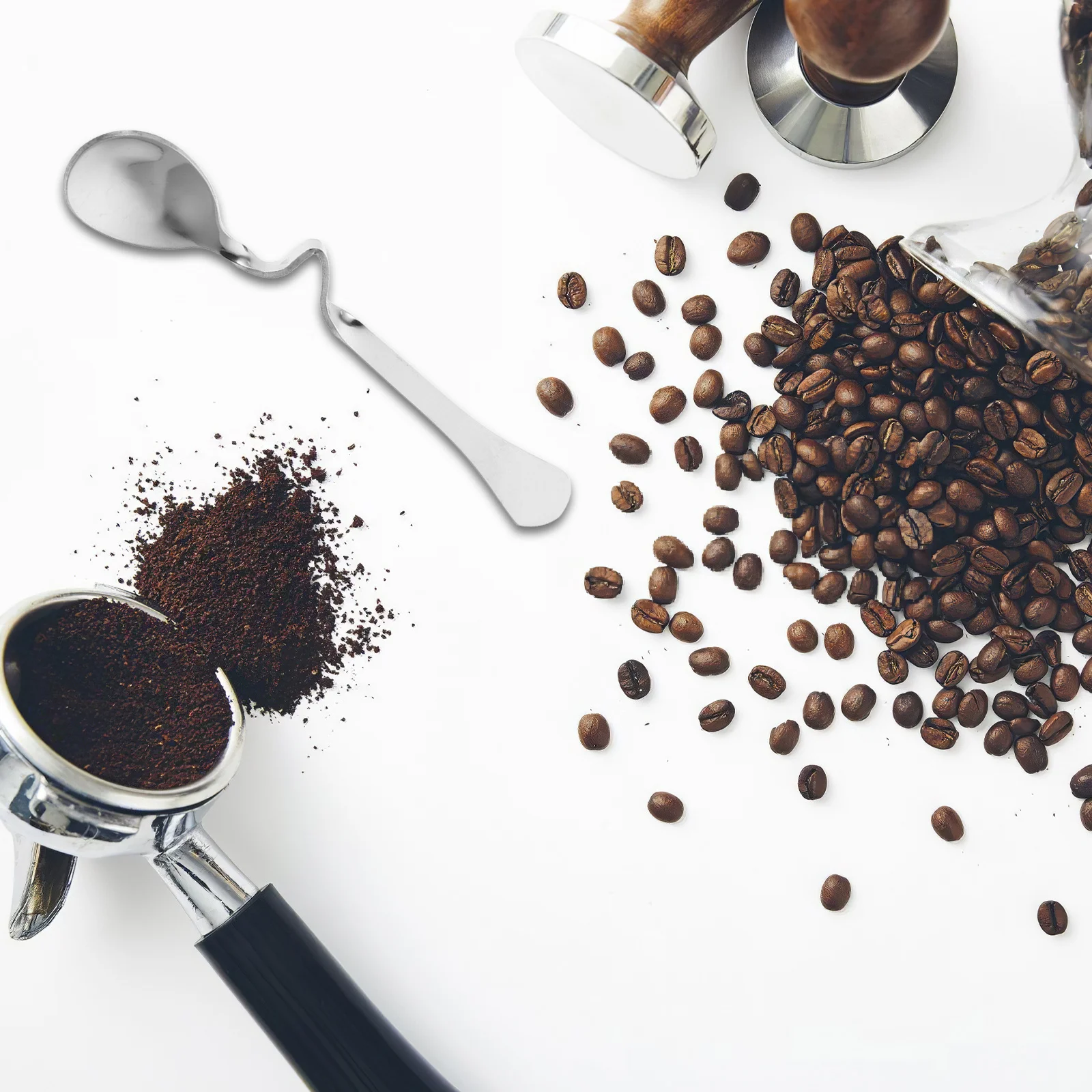 

5Pcs Hanging Stainless Steel Coffee Spoons Creative Bent Handle Stirrer for Tea Dessert Honey Serving