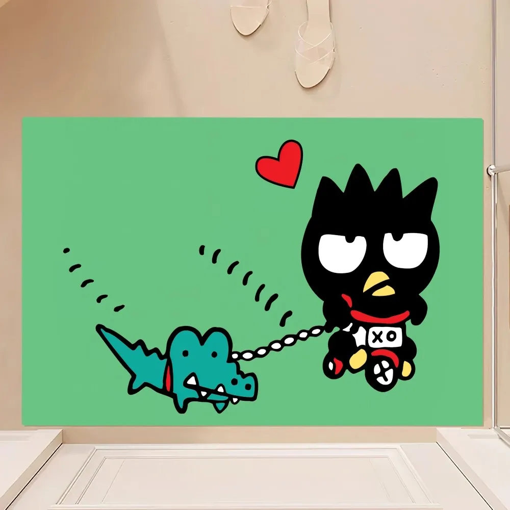 MINISO Sanrio Cartoon Badtz-Maru Floor Mat Bedroom Kitchen Door Bath House Super Absorbent Foot Non-slip
