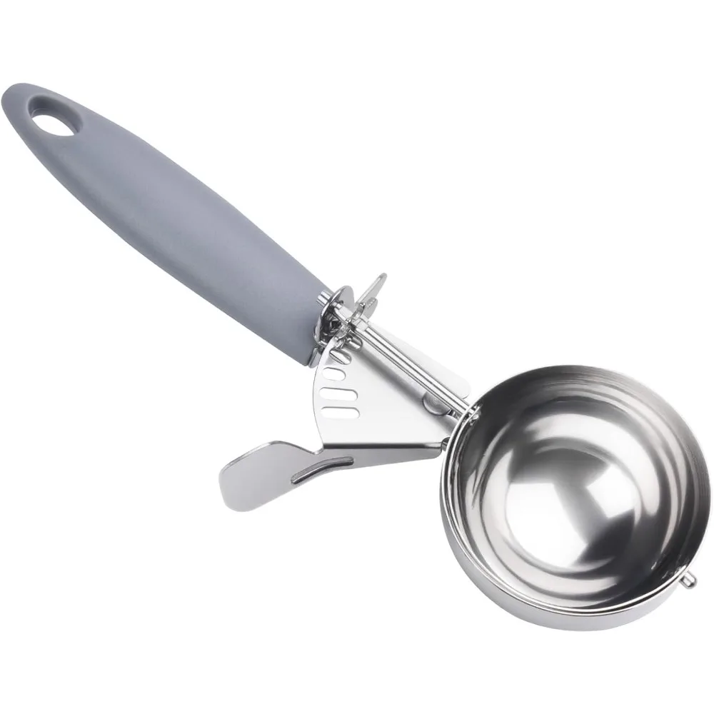 

4 oz scoop, large ice cream scoop with trigger, disher, size #8 (1/4 cup) cookie scoop, muffin scoops, gray handle, for cookie d