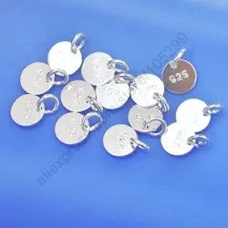 100PCS 925 Sterling Silver Jewelry Findings Round 925 Disk Tag with Opening Jump Rings Necklace Earrings Making Accessory Parts