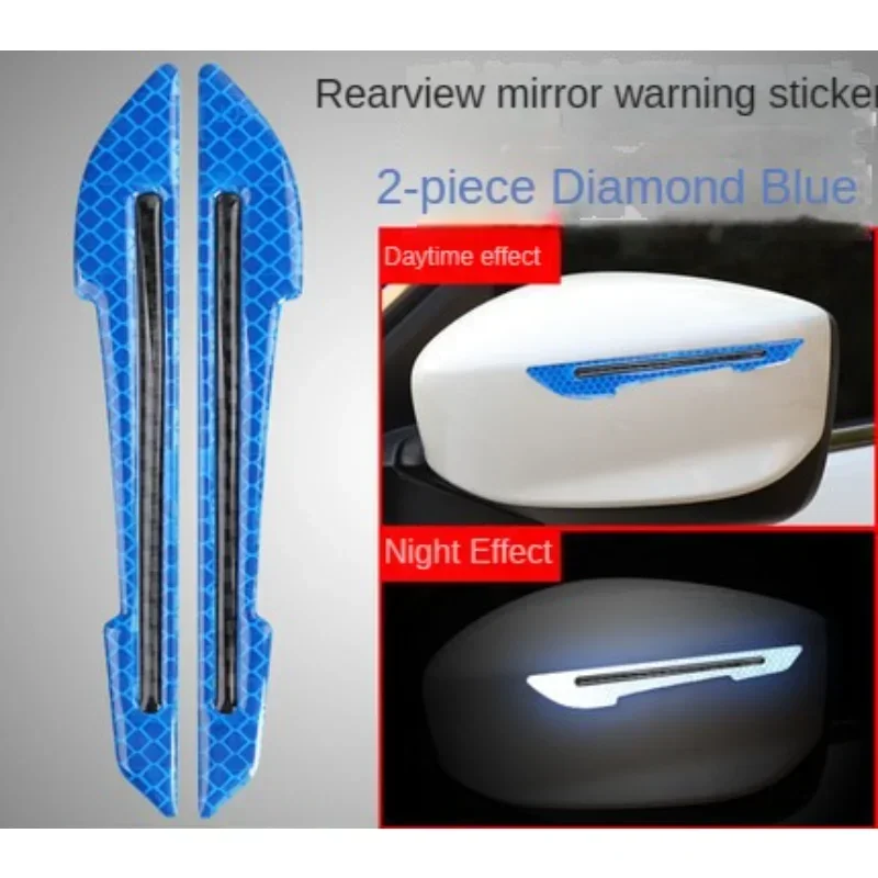 Car Reflective Stickers, Collision Warning Strips Adhesive Tape No Trace Protection Stickers Warning for Car Rearview Mirrors