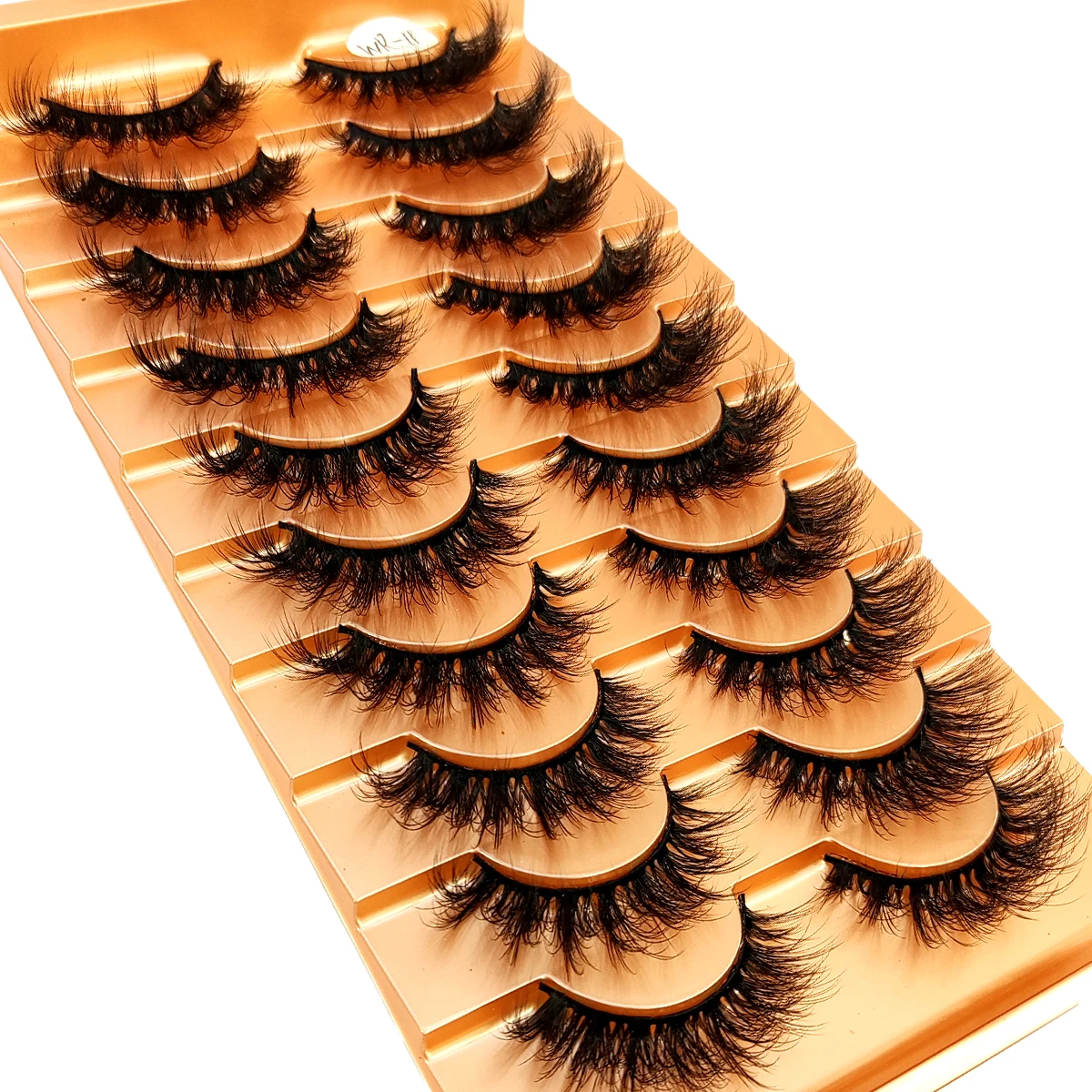 New 10 pairs of natural fluffy 3D artificial mink false eyelash makeup set with extended eyelashes and short eyelashes