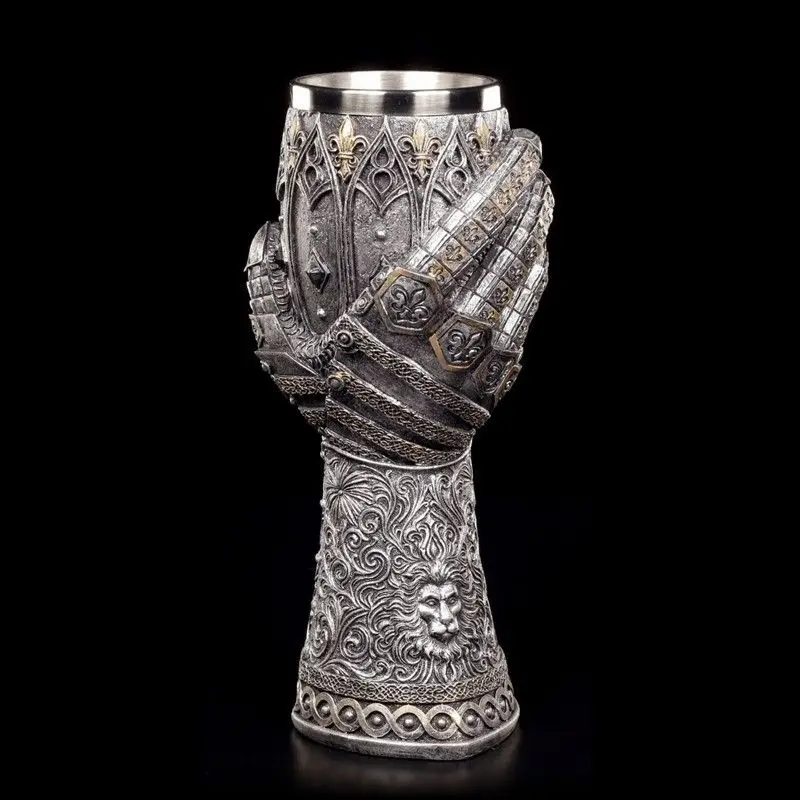 

Nordic Mythology Wine Glass Armoured Glove Chalice Resin Stainless Steel Goblet Cocktail Glasses Whiskey Cup Pub Bar Drinkware