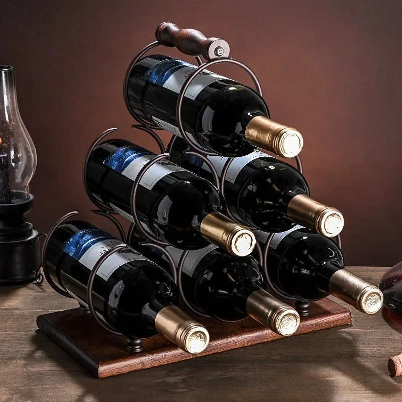 2025 Modern Red Wine Bottle Rack - Creative Grape Display Cabinet for Home Decor, Household Wine Storage Organizer