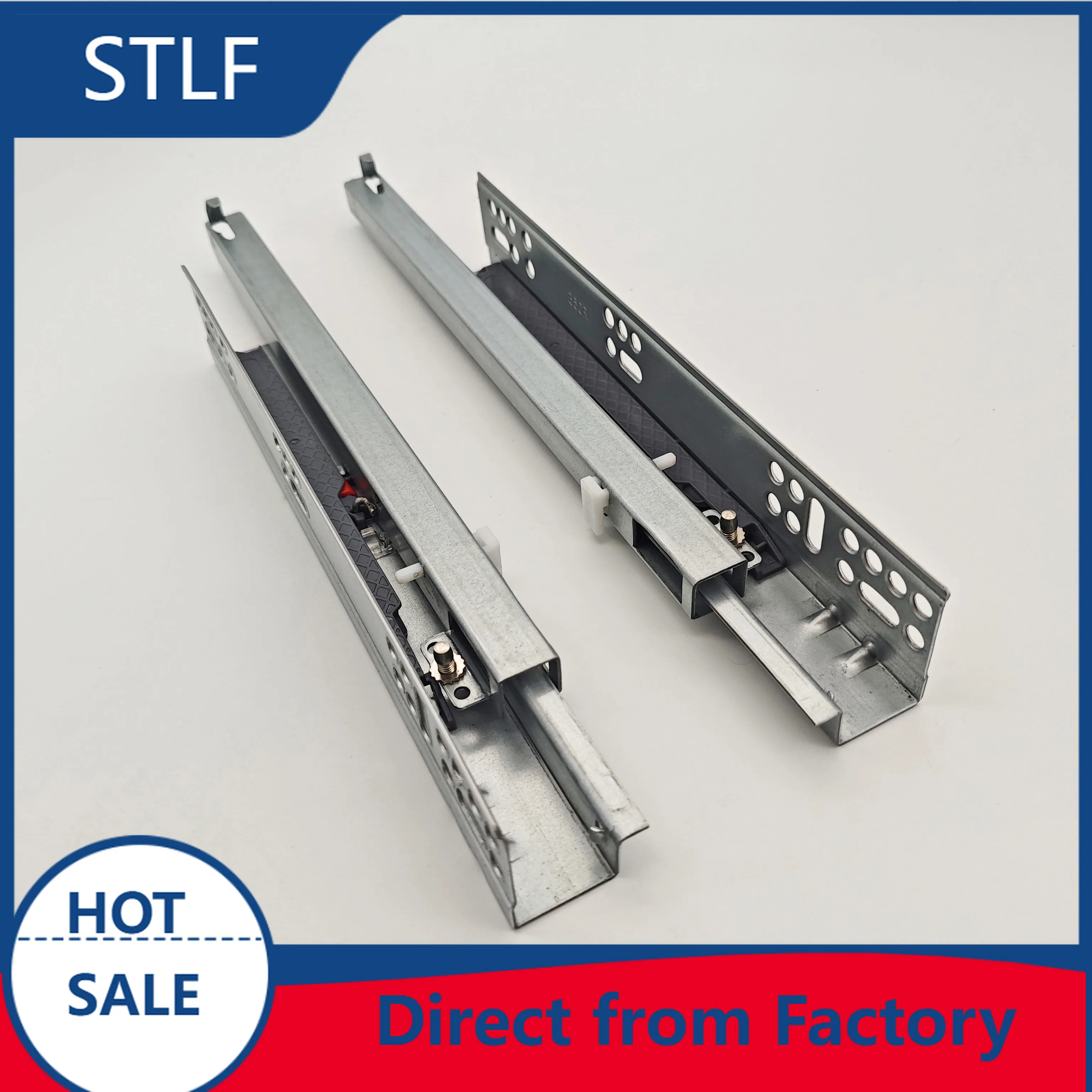 

STLF Modern 2 Fold Single Extension Soft Close Undermount Kitchen Cabinet Drawer Slide Runner for Bedroom and Living Ro