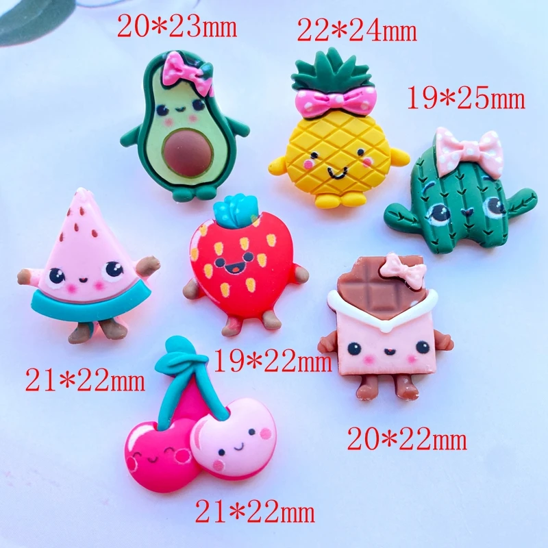 20Pcs/Kawaii Resin Mini Shaped Fruit Animals Flat Back  Cabochon For Bows Accessories DIY Scrapbooking Crafts C14