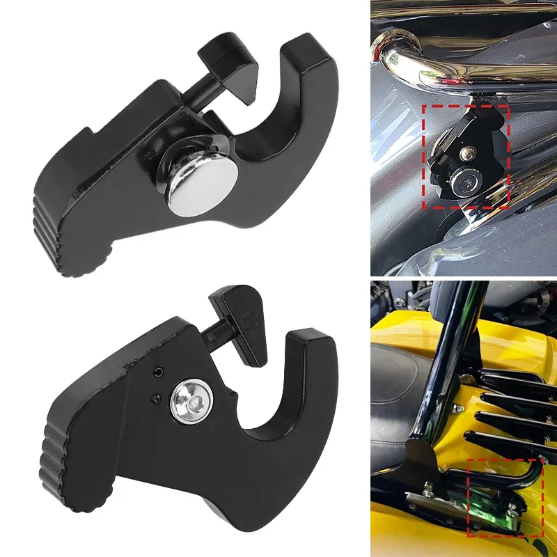 

Motorcycle Detachable Rotary Sissy Bar Luggage Rack Docking Latch Clips Left&Right Fit For Harley Touring Softail Sportster