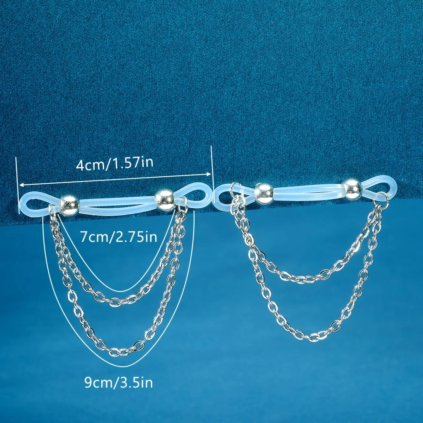 زوج واحد من حلقات الحلمات المزيفة القابلة للتعديل - حلقات حلمة أكريليك غير مثقوبة مع لمسات متألقة | مثالية للحفلات #2