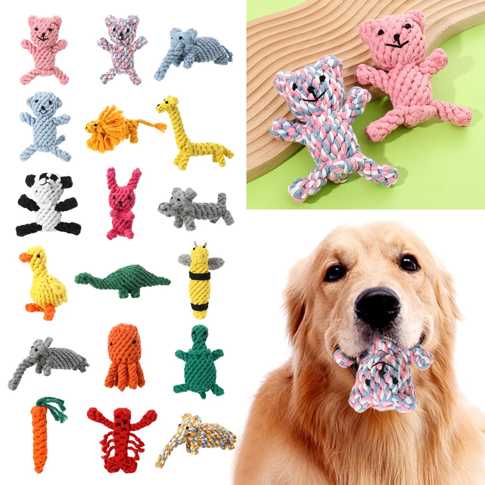 Tossing Gifts Animals Rope Knot Dog Chew Toys Teeth Dental Cleaner Braided Rope