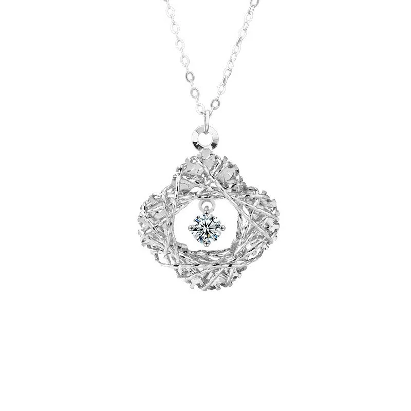 

ZFSILVER модное модное классическое серебро s925 с муассанитом, полое гнездо, клеверное ожерелье, подвески, женские аксессуары, ювелирные изделия, подарки XMZ203
