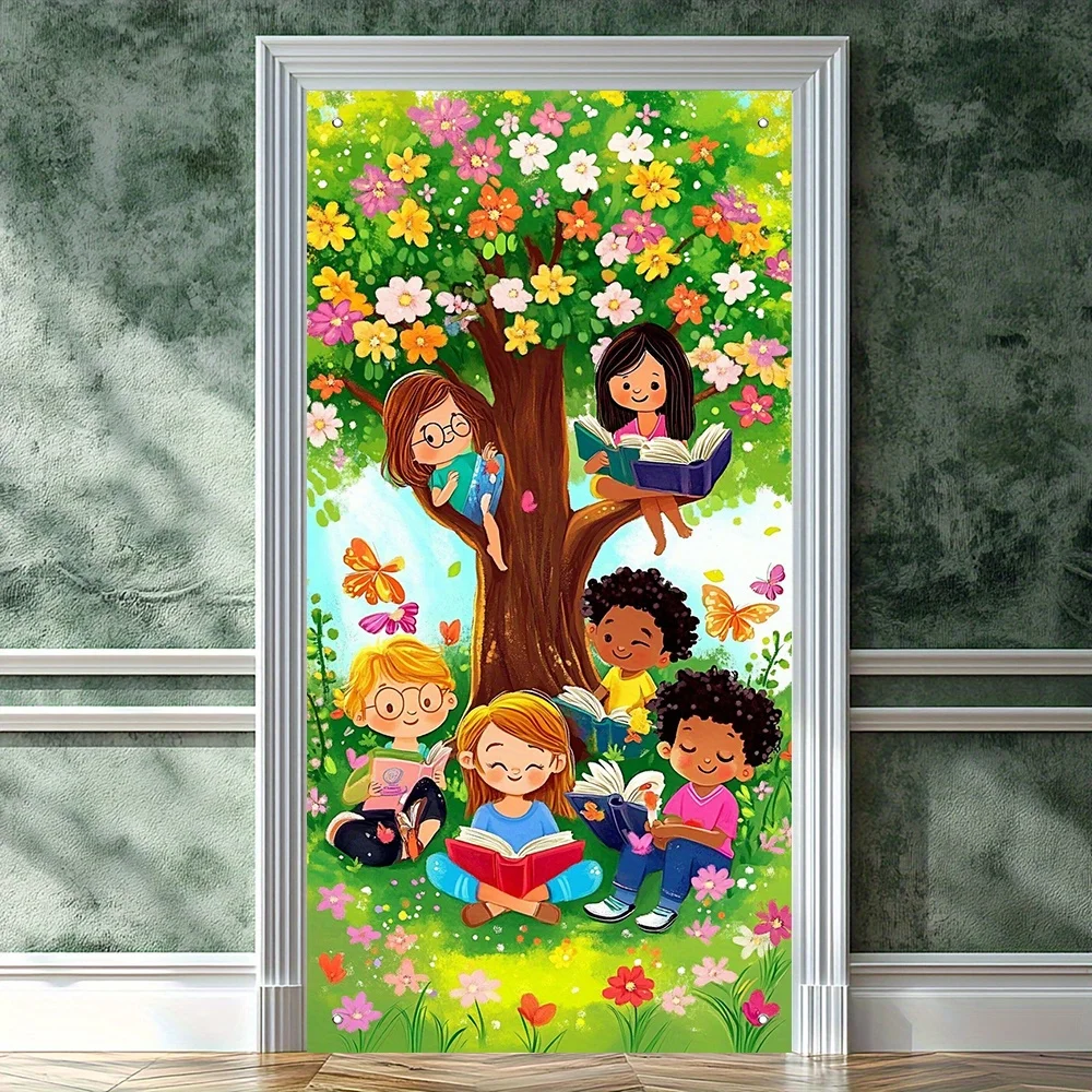 2D-Türbanner, 1-Feder-Türvorhang-Party-Banner – Polyester, geeignet für die Frühlingsdekoration und Fotografie-Hintergrund – Detail 3