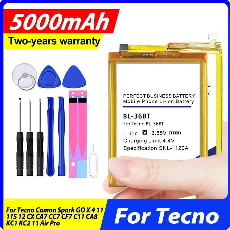 2023 New BL-39LT BL-36BT BL-29BT BL-34CT Battery For Tecno Camon Spark GO X 4 11 11S 12 CA8 KC1 KC2 CX CA7 CC7 CF7 C11 Air Pro