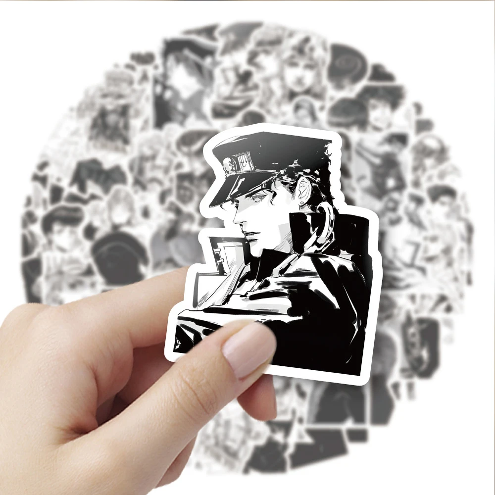 

10/30/60PCS Animation Comics JoJo's Bizarre Adventure Black and White Graffiti Stickers Cool Creative Decorative Skateboard