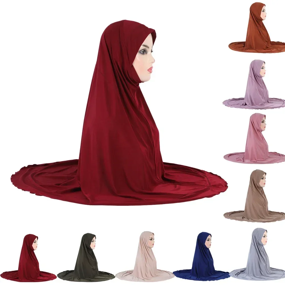 

Простой мусульманский женский моментальный хиджаб, тюрбан, большой химар, Паранджа, шаль с полным покрытием, молитвенный Рамадан, Амира, Берка, головной убор, головной убор, одежда