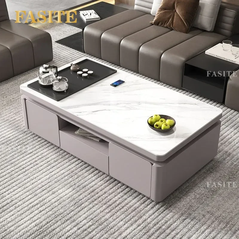 For Small Apartment Modern Simple Living Room Kung Fu Tea Table Household Tea Brewing Integrated Table with Kettle Compact
