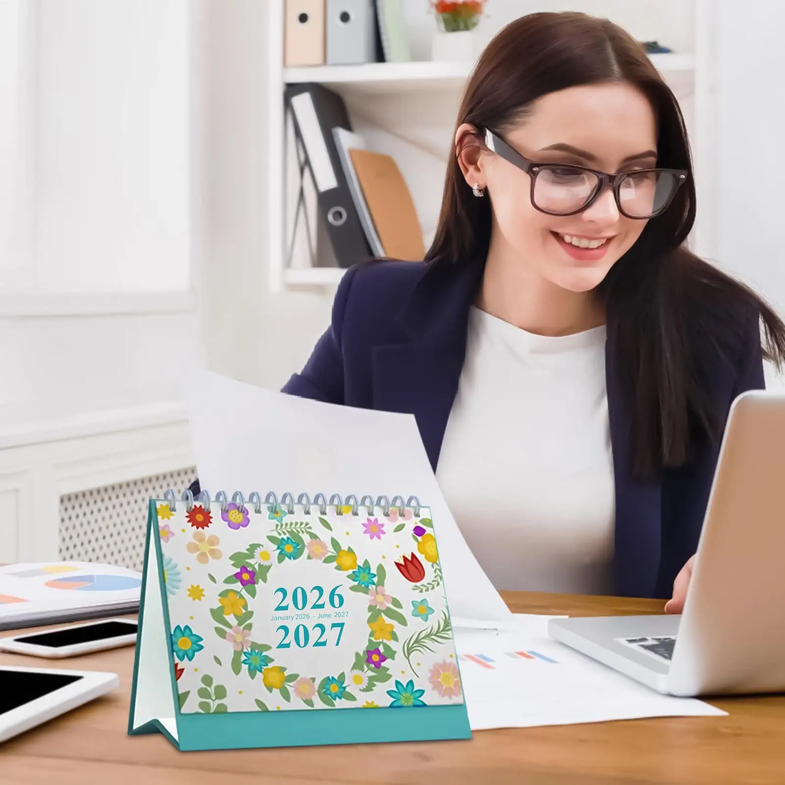 

Desk Calendar 2026 Thick Paper 18 Month Planner Aesthetic 2026-2027 Desktop Calendar For Appointment Agenda Planning Home Office