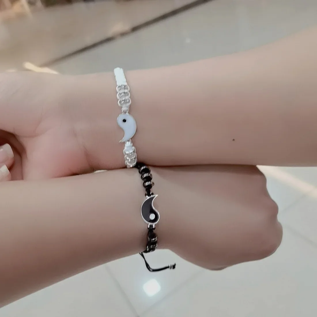 Tai Chi Yin Yang Couple Bracelet for Lover Handmade Woven Baided Rope Adjustable Bracelets Bff Friendship Bangles Jewelry Gift