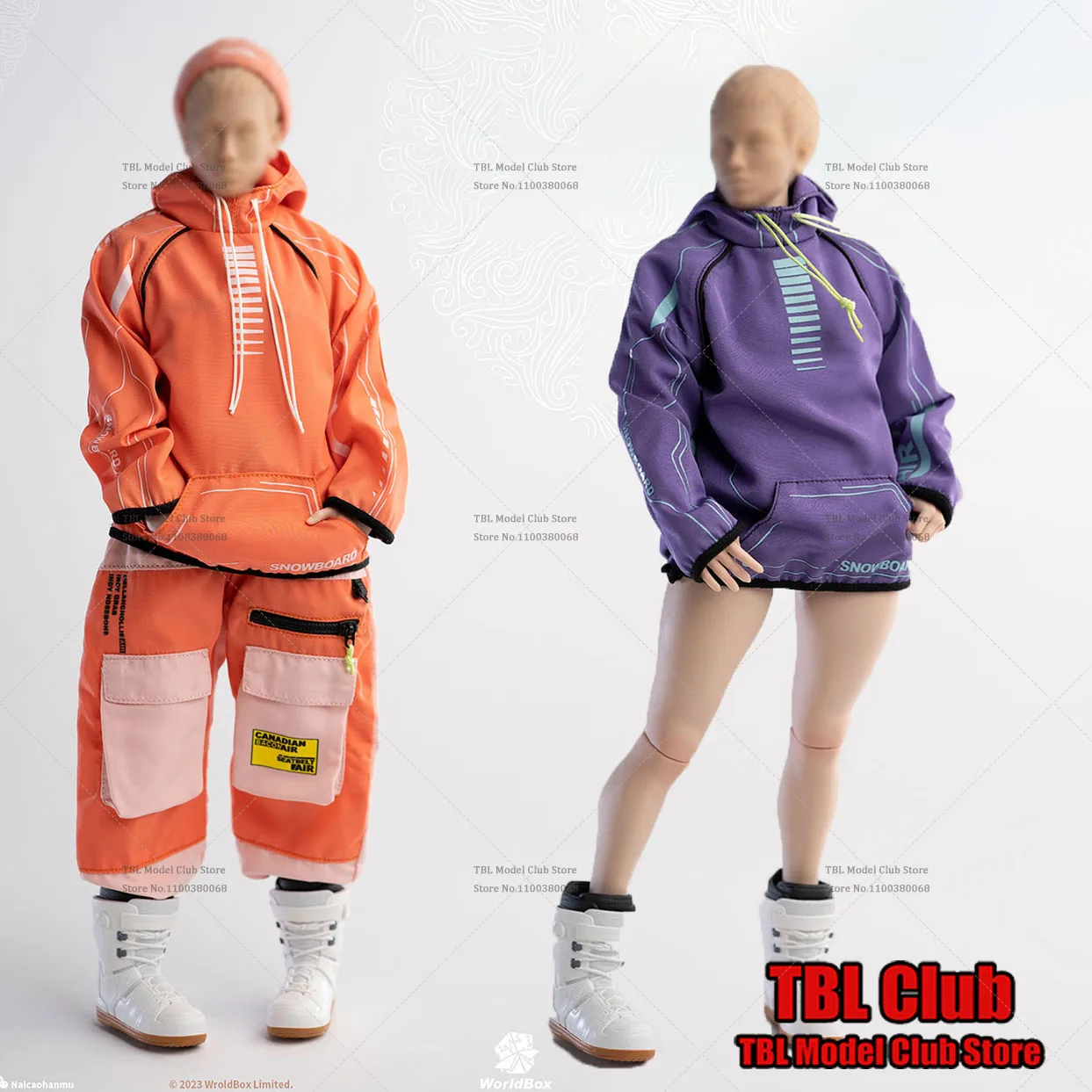 In Stock Worldbox CA011 1/6 Scale Fashion Women's Ski Suit Winter Snow Clothing Set Model for 12Inche Female Action Figure Doll