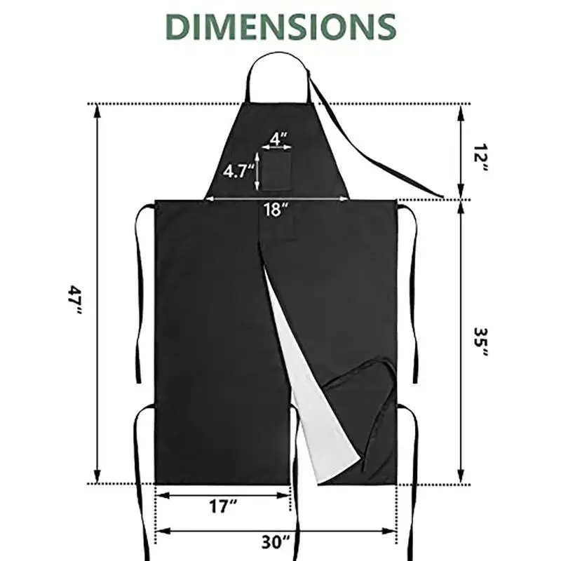 Men's Kitchen One-piece Apron Personalized Customization With Printed Logo Leggings With Split Ends Waterproof Multiple Pockets