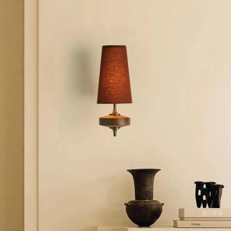 Modern LED Nordic Wall Lamp Vintage Solid Wood Retro Luxury Bedside Lighting For Bedroom Living Room Wall Decor Indoor Lighting