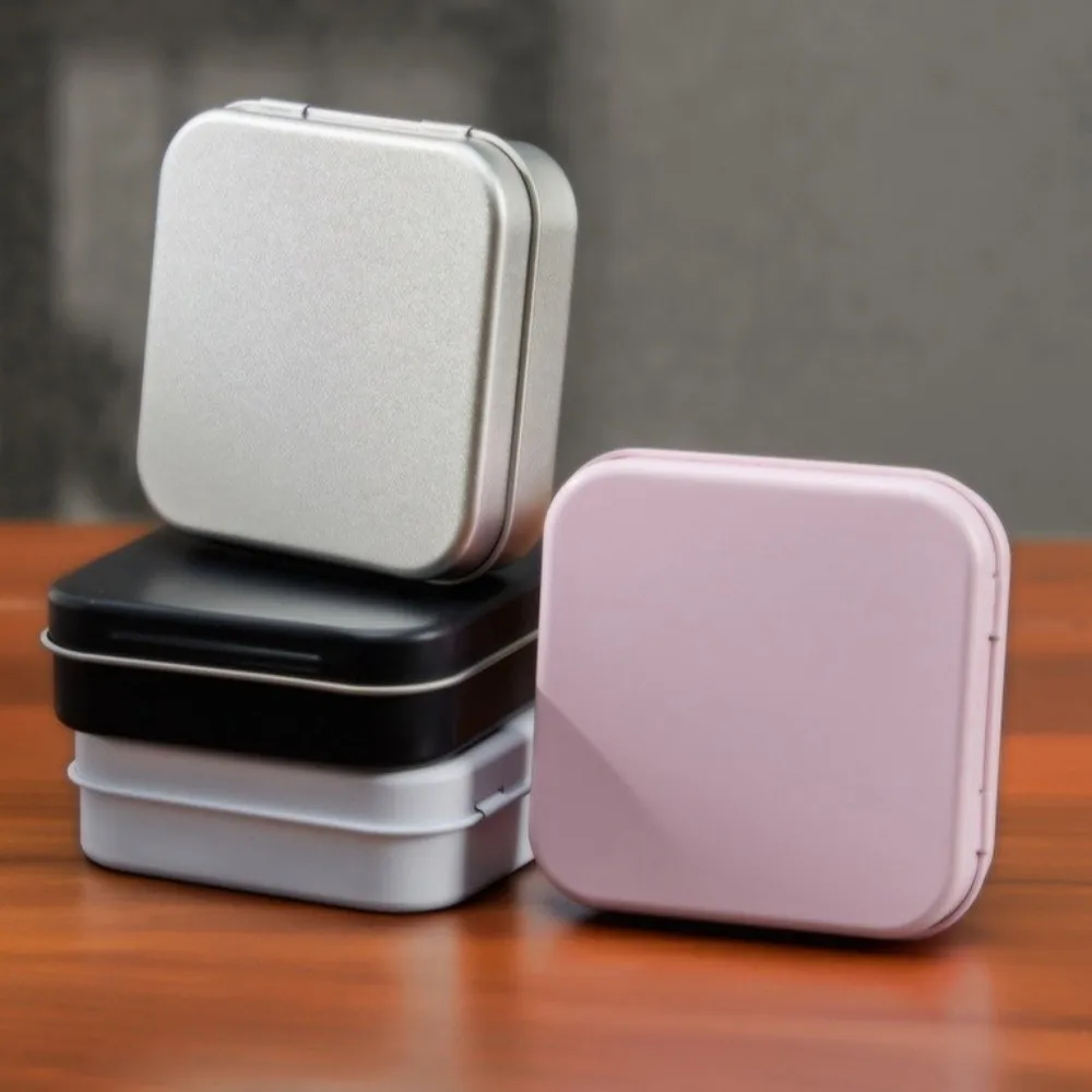 Sealed Eco-Friendly Candy Storage Box Metal Material Durable Mini Sealed Jars Square Shape Flip Storage Box for Candy Storage