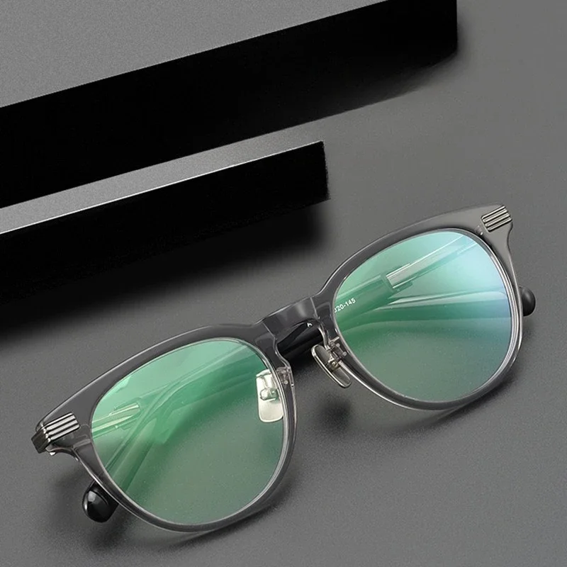 

Высококачественные ацетатные титановые оправы AT11 для очков по рецепту, мужские и женские очки для коррекции близорукости, ручной работы, с защитой от синего света, для чтения, Gafas