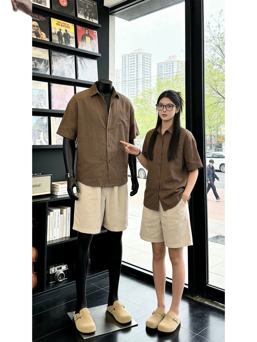 

Loose Fit Men's Short Sleeve Shirt Cool Feeling Linen like Cotton Linen Blend Summer Casual Style Sun Protection Outerwear