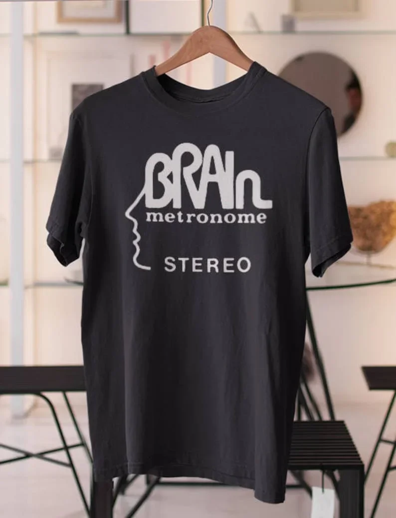 Brain Records T shirt screen print short sleeve shirt cotton