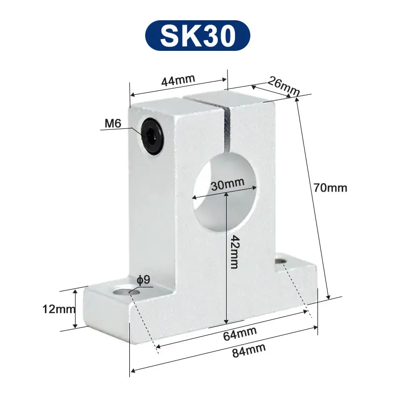 1pc SK30 30mm High Quality Linear Shaft Support Linear Rod CNC Router Liner Ball Bearing Rail Shaft Slider/Blocks