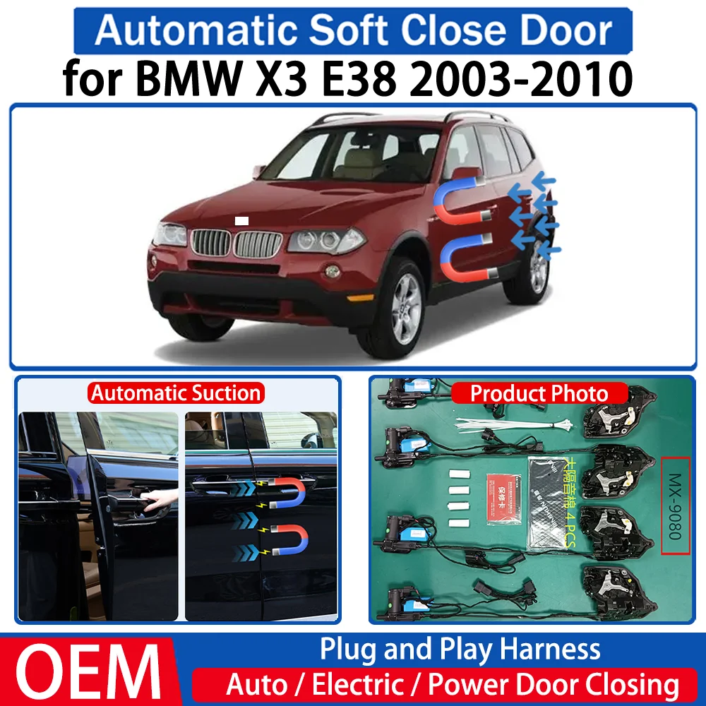 

ZJCGO for BMW X3 E38 2003-2010 Car OEM Automatic Soft Close Door Electric Suction Kit Auto Power Closing System Plug＆play