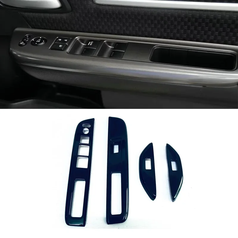 RHD For Honda Stepwgn 2015-2020 ABS Black Side Door Handle Window Button Cover Trim Armrest Panel Frame car Accessories