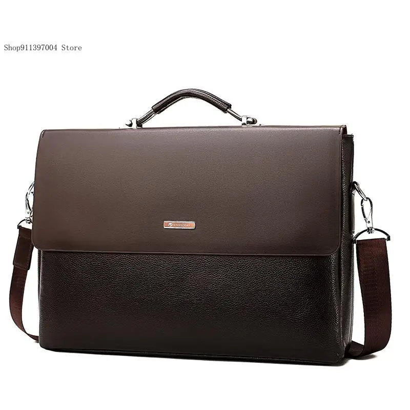 Horizontal Business and Casual Single Shoulder Crossbody Laptop Bag Men