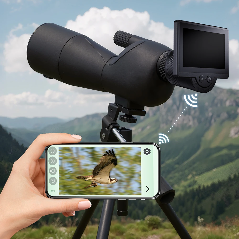 Ocular Electrónico WiFi con Pantalla IPS de 4.3 Pulgadas, Ocular con Cámara para Telescopio, Accesorios para Telescopio Astronómico