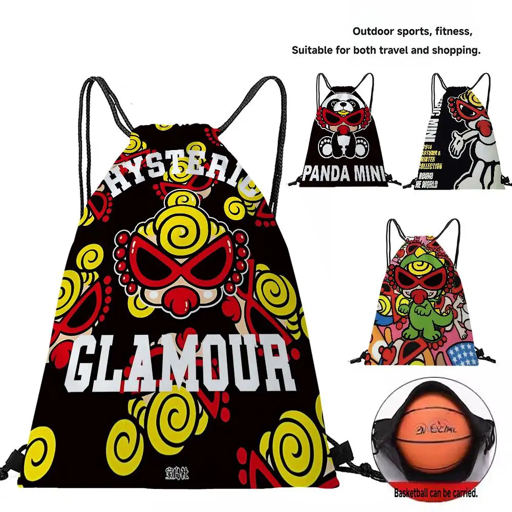 Japan Fashion H-Hysteric M-Mini Drawstring Bags Sports Backpack Gym Sackpack Water Resistant String Bag For Cycling