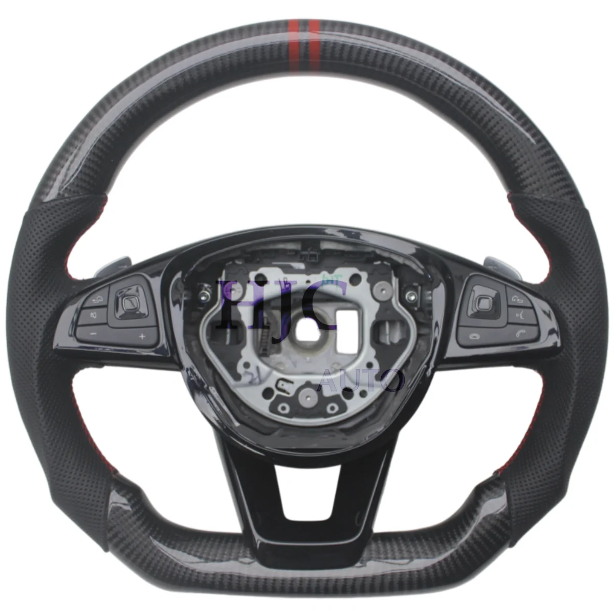 Custom Replacement D Shape Real Carbon Fiber Leather Steering Wheel For Mercedes-Benz C-Class E-Class W205 W213