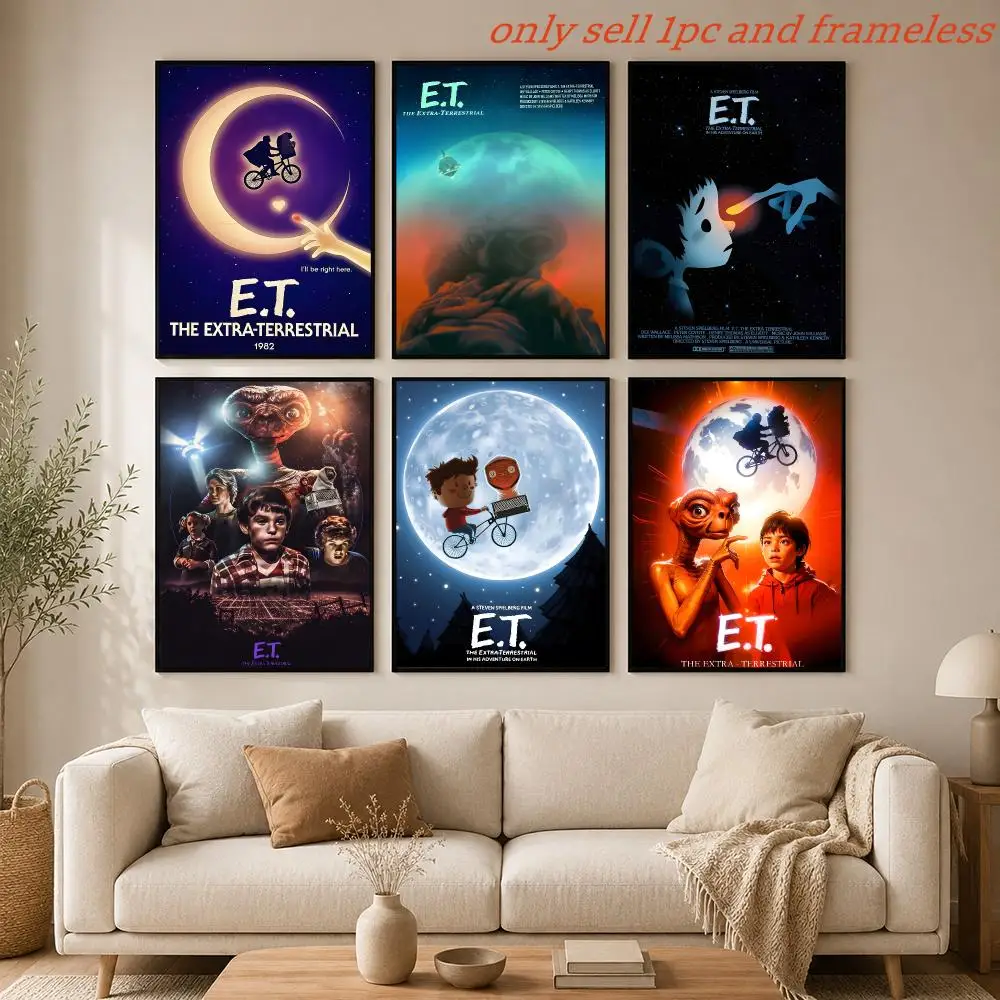 Movies E-E.T. the Extra-Terrestrial Poster HD Hot Theme Singer/OST/Movie/Anime-Waterproof Self-Stick Home Decor