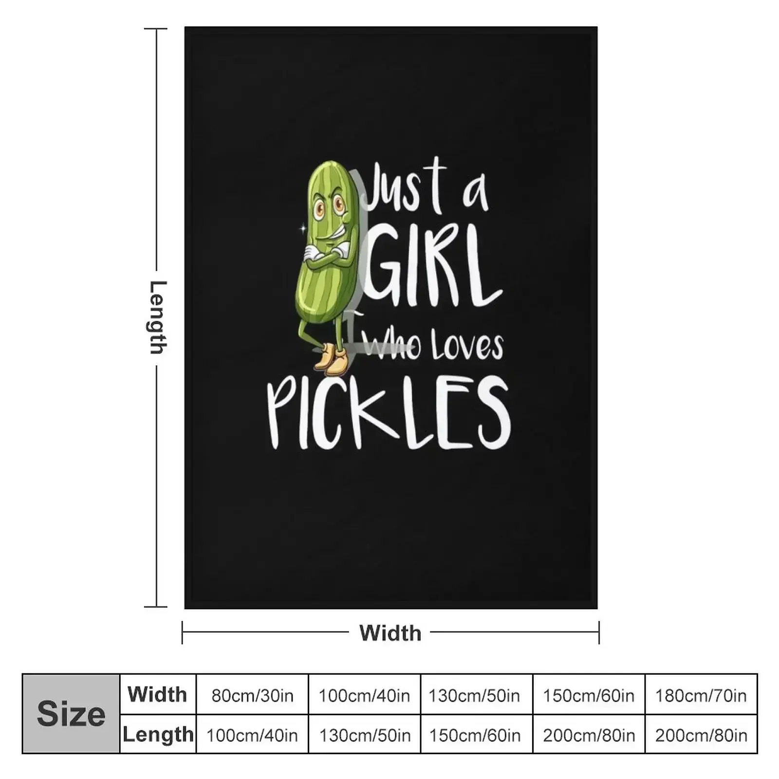 Just a Girl Who Loves Pickles T-Shirt, Funny Pickle Shirts, Cute Pickle Tee, Pickle Lover Gift TShirt, Birthday, G Throw Blanket