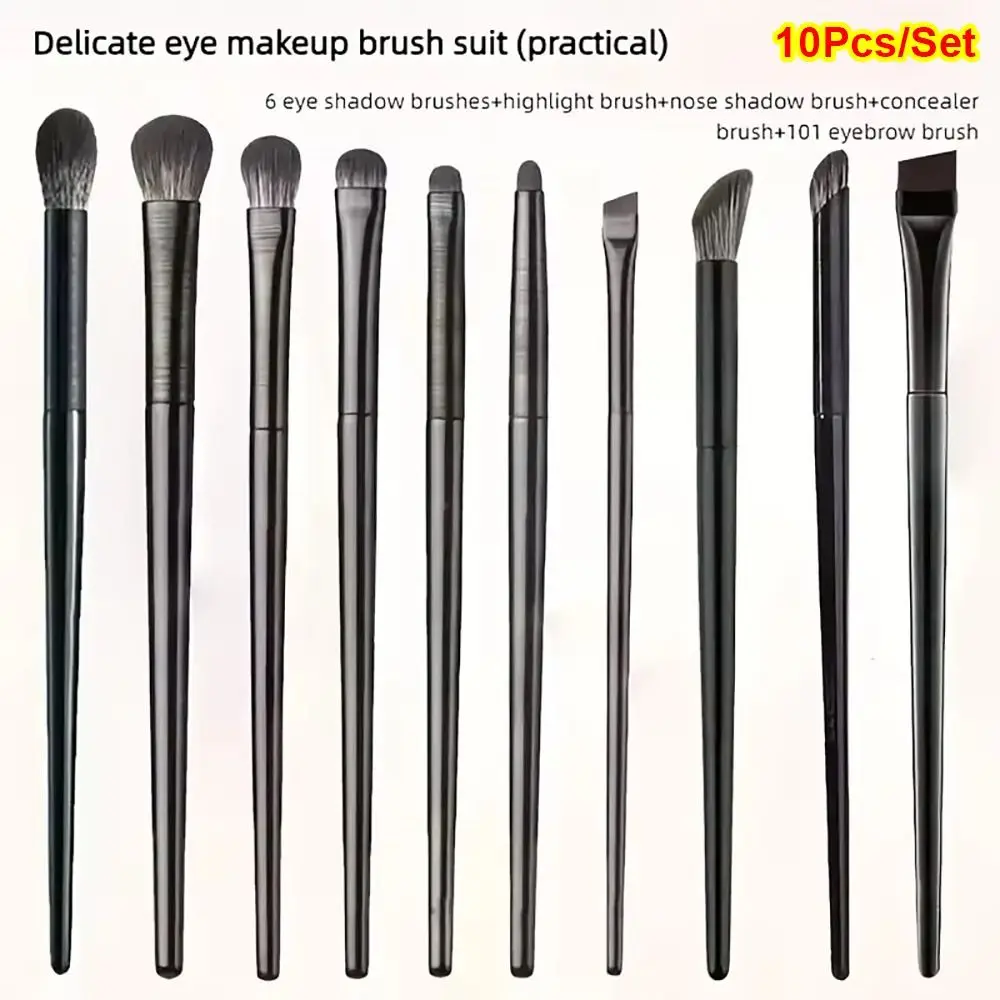 10 sztuk/zestaw Pędzle do detali oczu Pędzle do cieni do powiek Miękkie włosie Małe pędzle do makijażu Rozcieranie makijażu oczu Eyeliner do konturowania