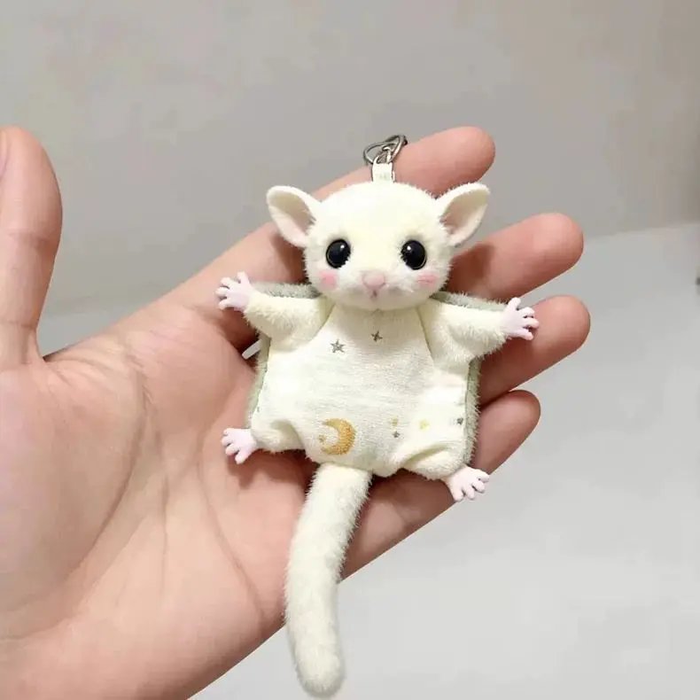Плюшевая подвесная игрушка летучая белка, маленькая кукла-брелок сахарный поссум, подвеска для рюкзака