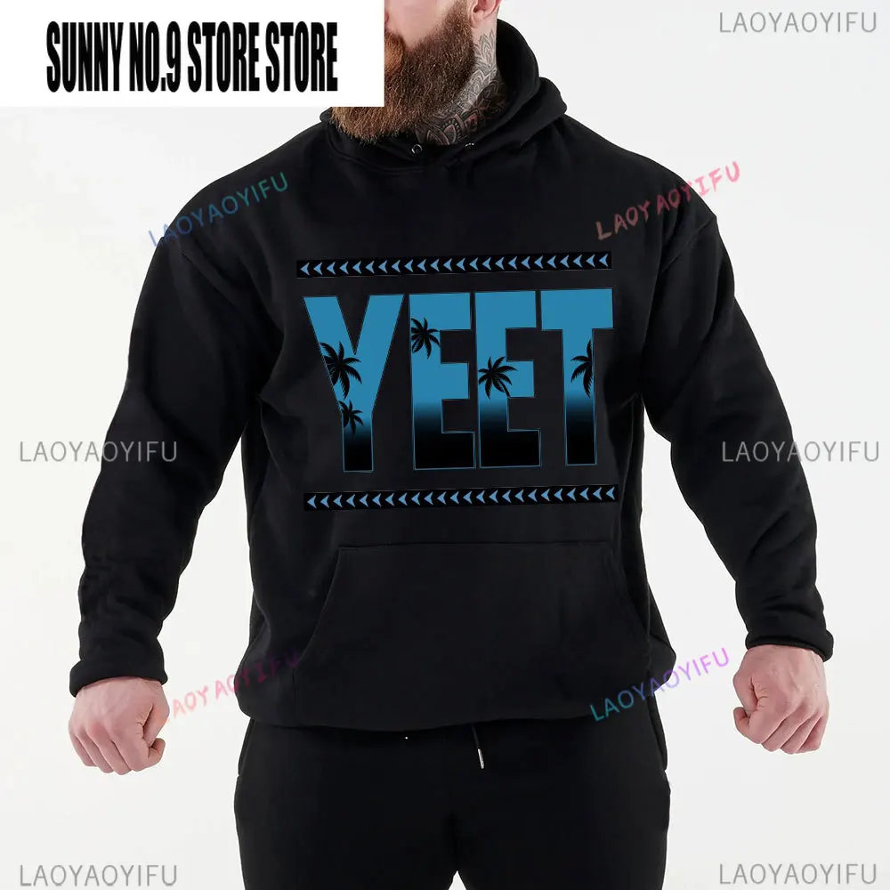 Autumn/Winter New Famous Wrestler Jey Uso Yeet Men's Black Hoodie Street Sports Casual Pullover